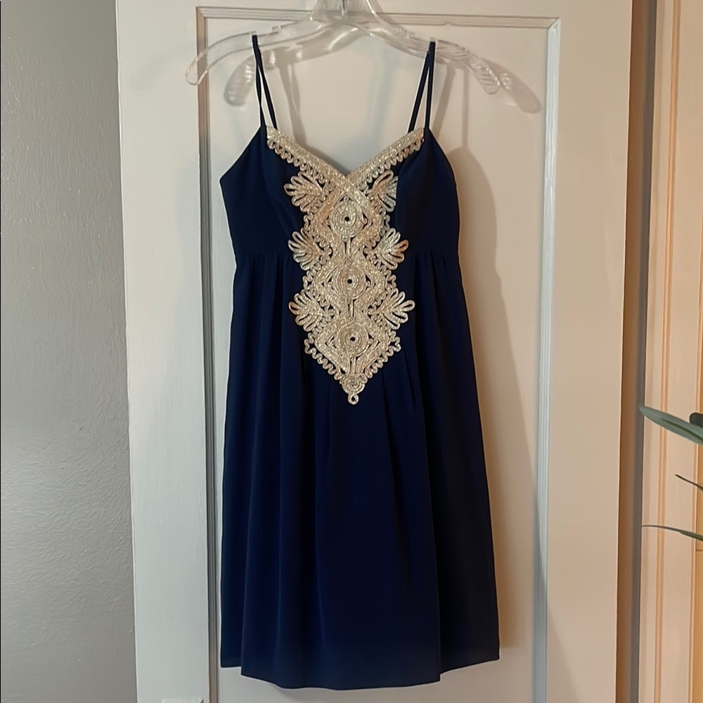 Lilly Pulitzer Navy Spaghetti Strap Mini Sundress